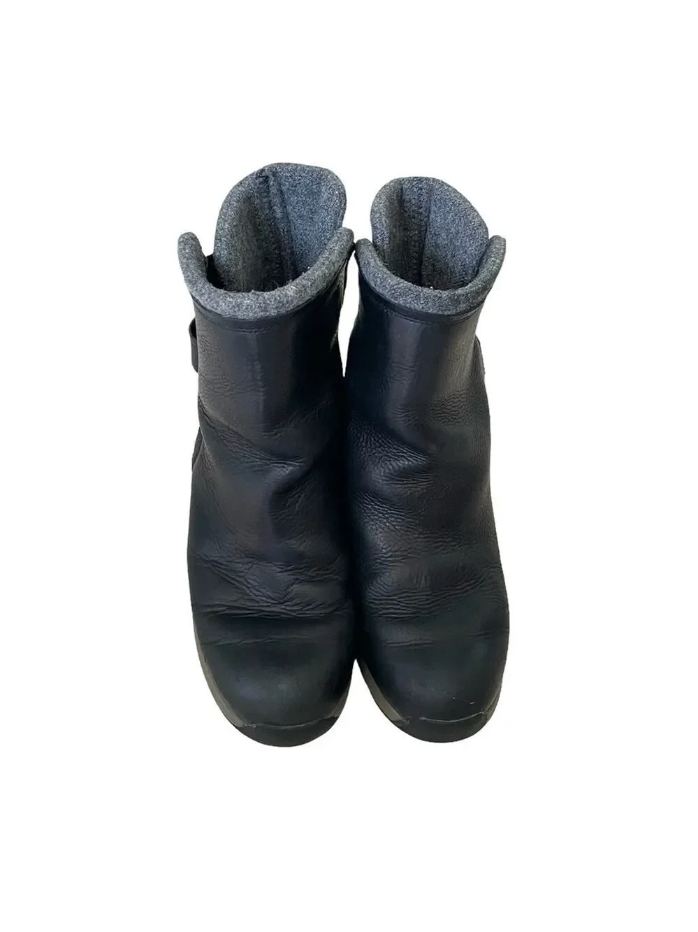 WOOLRICH Black Leather Winter Ankle Boots 10